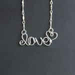 Love Necklace Wire Word Je..