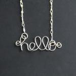 Hello Necklace Wire Word J..